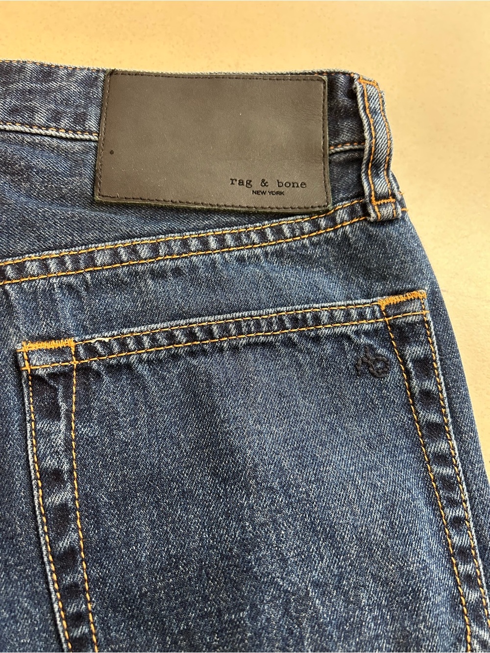 rag & bone Women's Wide Leg Jeans in Dark Blue Denim - Picture 7 of 7
